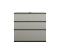 burgbad Lin20 meuble sous-lavabo avec plan de toilette, 3 tiroirs, 1002x552x900mm, WXOE100F5352, Couleur: Gris basalte mat avec chant laser