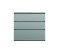 burgbad Lin20 meuble sous-lavabo avec plan de toilette, 3 tiroirs, 1002x552x900mm, WXOE100F5395, Couleur: bleu glacé mat / panneau arrière gris anthracite