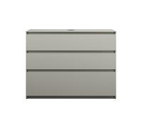 burgbad Lin20 meuble sous-lavabo avec plan de toilette, 3 tiroirs, 1202x487x900mm, WWYJ120F5352, Couleur: Gris basalte mat avec chant laser
