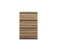 burgbad Lin20 meuble sous-lavabo avec plan de toilette, 3 tiroirs, 602x487x900mm, WWYJ060F5357, Couleur: Cendres Dekor Cappuccino