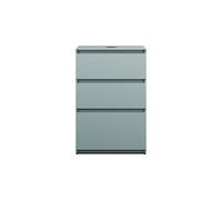 burgbad Lin20 meuble sous-lavabo avec plan de toilette, 3 tiroirs, 602x487x900mm, WWYJ060F5395, Couleur: bleu glacé mat / panneau arrière gris anthracite