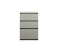 burgbad Lin20 meuble sous-lavabo avec plan de toilette, 3 tiroirs, 602x552x900mm, WXOE060F5352, Couleur: Gris basalte mat avec chant laser