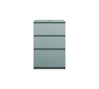 burgbad Lin20 meuble sous-lavabo avec plan de toilette, 3 tiroirs, 602x552x900mm, WXOE060F5395, Couleur: bleu glacé mat / panneau arrière gris anthracite