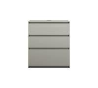 burgbad Lin20 meuble sous-lavabo avec plan de toilette, 3 tiroirs, 802x487x900mm, WWYJ080F5352, Couleur: Gris basalte mat avec chant laser