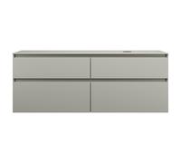 burgbad Lin20 meuble sous-lavabo avec plan de toilette, découpe de la cuve à droite, 4 tiroirs, 1602x552x661mm, SGRA160RF5352, Couleur: Gris basalte mat avec chant laser