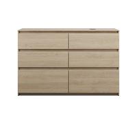 burgbad Lin20 meuble sous-lavabo avec plan de toilette, découpe de la cuve à droite, 6 tiroirs, 1402x487x900mm, SGIG140RF5355, Couleur: Chêne décor Cachemire