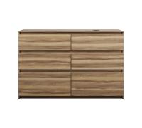 burgbad Lin20 meuble sous-lavabo avec plan de toilette, découpe de la cuve à droite, 6 tiroirs, 1402x487x900mm, SGIG140RF5357, Couleur: Cendres Dekor Cappuccino