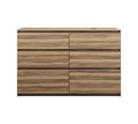 burgbad Lin20 meuble sous-lavabo avec plan de toilette, découpe de la cuve à droite, 6 tiroirs, 1402x552x900mm, SGRB140RF5357, Couleur: Cendres Dekor Cappuccino