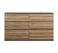 burgbad Lin20 meuble sous-lavabo avec plan de toilette, découpe de la cuve à droite, 6 tiroirs, 1602x487x900mm, SGIG160RF5357, Couleur: Cendres Dekor Cappuccino