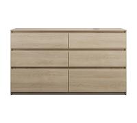 burgbad Lin20 meuble sous-lavabo avec plan de toilette, découpe de la cuve à droite, 6 tiroirs, 1602x487x900mm, SGIG160RF5355, Couleur: Chêne décor Cachemire