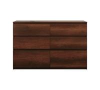 burgbad Lin20 meuble sous-lavabo avec plan de toilette, découpe de la cuve à gauche, 6 tiroirs, 1402x487x900mm, SGIG140LF5359, Couleur: Décor chêne rouille