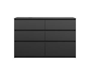 burgbad Lin20 meuble sous-lavabo avec plan de toilette, découpe de la cuve à gauche, 6 tiroirs, 1402x487x900mm, SGIG140LF5381, Couleur: Gris foncé mat