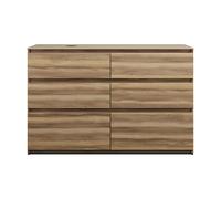 burgbad Lin20 meuble sous-lavabo avec plan de toilette, découpe de la cuve à gauche, 6 tiroirs, 1402x552x900mm, SGRB140LF5357, Couleur: Cendres Dekor Cappuccino