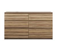 burgbad Lin20 meuble sous-lavabo avec plan de toilette, découpe de la cuve à gauche, 6 tiroirs, 1602x487x900mm, SGIG160LF5357, Couleur: Cendres Dekor Cappuccino