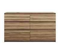 burgbad Lin20 meuble sous-lavabo avec plan de toilette, découpe de la cuve à gauche, 6 tiroirs, 1602x552x900mm, SGRB160LF5357, Couleur: Cendres Dekor Cappuccino