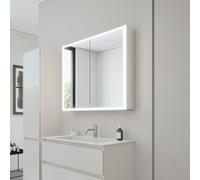 Burgbad RL20 Armoire de toilette, 2 portes avec découpe en verre transparent, SPVM090F6947G0290,