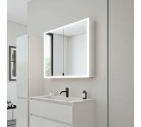 Burgbad RL20 Armoire de toilette, 2 portes avec découpe en verre transparent, SPVM090F6947G0291,