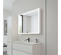 Burgbad RL20 Armoire de toilette, 2 portes avec découpe en verre transparent, SPVM100F6947G0291,