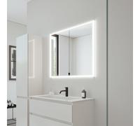 Burgbad RL20 Armoire de toilette, 2 portes avec découpe en verre transparent, SPVN090F6947G0291,