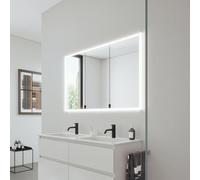 Burgbad RL20 Armoire de toilette, 3 portes avec découpe en verre transparent, SPVN120LF6947G0291,