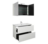 burgbad Rocio Ensemble armoire de toilette avec éclairage LED, lavabo et armoire sous lavabo, largeur 1000mm, SGYQ100F6223C0001, Couleur: Blanc mat