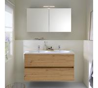 Burgbad Rocio Meuble avec plan vasque et armoire de toilette, SGYS120F6224,