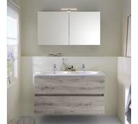 Burgbad Rocio Meuble avec plan vasque et armoire de toilette, SGYS120F6225,