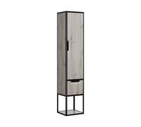 burgbad Vry Armoire haute, 1 porte, charnières à droite, 1 tiroir, compartiment ouvert, largeur 360mm, SGWN035RF6021G0253, Couleur: DÃ©cor chÃªne argent