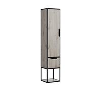 burgbad Vry Armoire haute, 1 porte, charnières à gauche, 1 tiroir, compartiment ouvert, largeur 360mm, SGWN035LF6021G0253, Couleur: DÃ©cor chÃªne argent