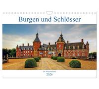 Burgen und Schlösser im Münsterland (Wandkalender 2026 DIN A4 quer), CALVENDO Monatskalender: Traumhafte Schlösser und romantische Burgen, die großen Schätze des Münsterlandes
