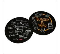 Burger & Bier Lot de 30 dessous de verre en carton pour barbecue
