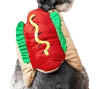 Burger Design Dogs Coat, Pet Hot Dog Costume, Pet Photo Prop Costumes, Food Theme Coats, Please Allow a 1-2cm Difference in Size Color Red and Green Cosplay Accessories for Pets
