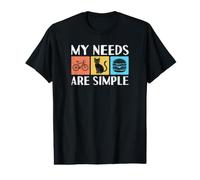 Burger pour Chat Funny My Needs are Simple à vélo T-Shirt Graphique avec Valeur