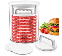 Burger Press Patty Maker with Storage Container & Separator Discs (10 Layers)