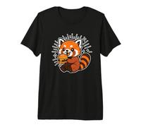 Burger Red Panda Sparkle Kawaii T-Shirt Haut de Gamme