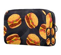Burger with Beef Patty Ketchup Cosmetic Bag for Women Travel Toiletries Bags Large Makeup Handy Pouch Organizer Bag With Zipper, multicolore, 18.5x7.5x13cm/7.3x3x5.1in, Trousse de toilette