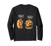 Burgers drôles Hot Dog pour fille, femme, maman, épouse, junkie de restauration rapide Manche Longue
