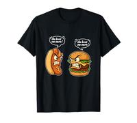 Burgers drôles Hot Dog pour fille, femme, maman, épouse, junkie de restauration rapide T-Shirt