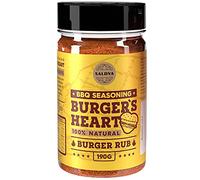Burger's Heart BBQ Burger Rub - Assaisonnement 100% naturel pour barbecue - Mélange d'assaisonnement classique pour une dégustation extraordinaire des hamburgers - Grand pot 190g