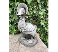 Burgess Home & Garden - Statue de canard Jemima - Pierre reconstituée Beatrix Potter - Vintage - Stone