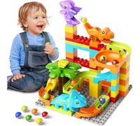 burgkidz Circuits de Billes en Dinosaures pour Enfant, 78 Pièces Marble Runs Labyrinthe Pistes de Bille Jeu de Construction Créatif, STEM Educatif Cadeau Garçon et Fille 3 4 5 6 7 8 Ans