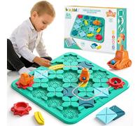 burgkidz Jeu de Construction de Route Logique pour Enfants, Jeux de Société de Piste Voiture de Puzzle avec Boule de Labyrinthe en Marbre, Jouets Cérébraux pour Garçons Filles 4 à 8 Ans