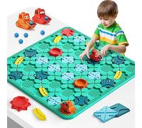 burgkidz Jeux de Société Enfants STEM Jouets, Grand Plateau 56 x 56 Puzzles Casse-Têtes Labyrinthe pour Multijoueurs et Famille, Cadeaux d'anniversaire Éducatifs pour Garçons Filles 4+ Ans