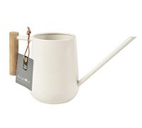 Burgon & Ball Arrosoir d'intérieur en pierre couleur crème, léger avec manche en bois et bec fin, 0,7 L
