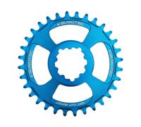 Burgtec Plateau Thick Thin avec décalage de 3 mm pour SRAM 3-Bolt bleue