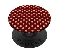 Burgundy and Beige Polka Dots Classic Polkadots Aesthetic PopSockets PopGrip Adhésif