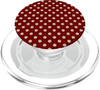 Burgundy and Beige Polka Dots Classic Polkadots Aesthetic PopSockets PopGrip pour MagSafe