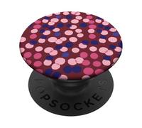 Burgundy and Pink Polka Dot Fun Pattern PopSockets PopGrip Adhésif
