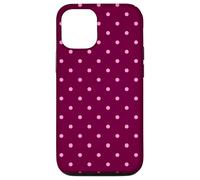 Burgundy and Pink Polka Dots Tiny Polkadots Aesthetic Coque pour iPhone 12/12 Pro