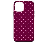Burgundy and Pink Polka Dots Tiny Polkadots Aesthetic Coque pour iPhone 12 Mini